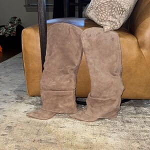 Marc Fisher Brown Suede Heeled Boots